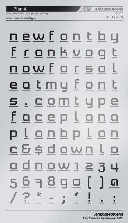 Plan A typeface